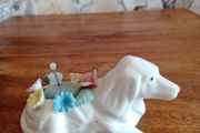 Vintage Ceramic Dog Pin Cushion