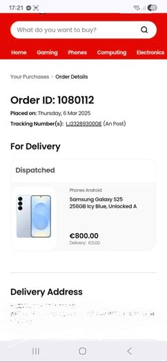 Samsung Galaxy s25 256gb