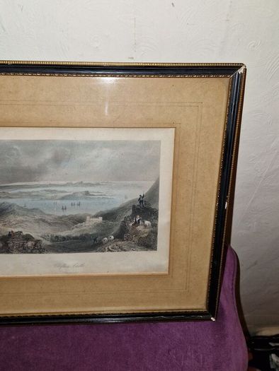 Antique engraving of Clifden Castle framed