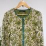 Green/Cream longline Cardigan Size Small Image 2