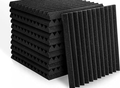 NEW SALE | 12 Pack Set Acoustic Panels, 1" X 12" X 12" Acoustic Foam Panels, Studio Wedge Tiles