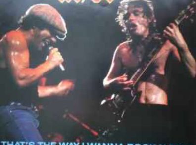 AC/DC limited edition 12 inch single original 1988 release of that's the way I want to rock and roll vinyl record in vg+ con