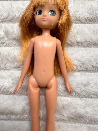 Arklu Lottie Doll Blonde Hair Blue Eye Princess Doll Tiara Loose legs approx. 18 cm. Used Please see photos