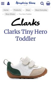 Clarks Tiny Hero Leather Toddler Shoes UK 5G