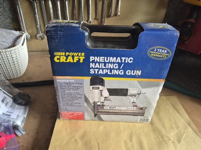 Power Craft Pneumatic Nailer Stapler  Boxed