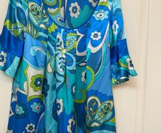 Savida blue and green floral print tunic top