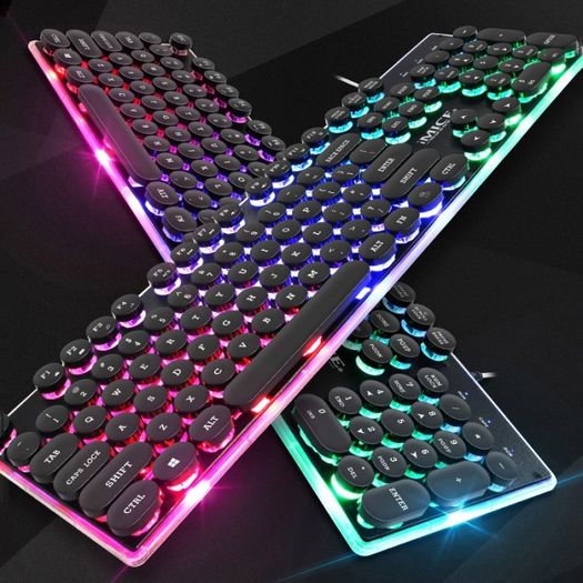 New iMICE AK-800 USB Wired LED Backlit Suspended Round Cap Gaming Keyboard.