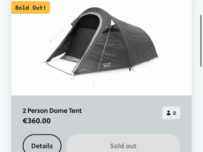 Pink moon 2 person dome tent