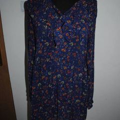 Forever 21 navy floral long sleeve dress size L/G UK12 EUR40 Postage included