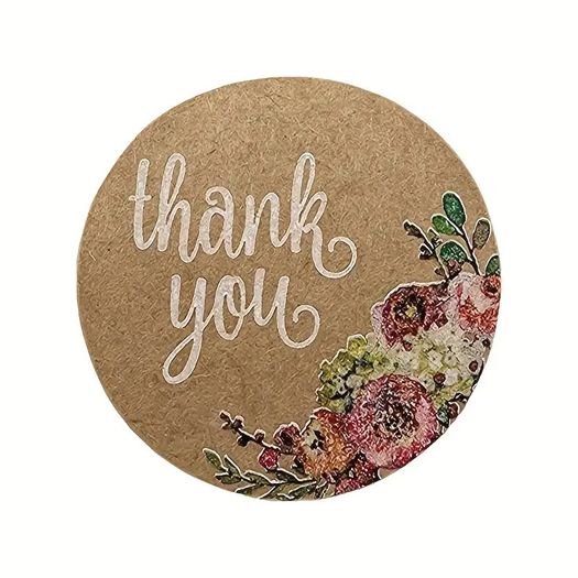 THANK YOU Stickers Roll of 500 / 1 Inch / NEW