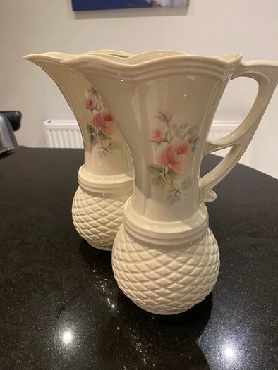 Donegal Parian ware pair of 9 inch Ewers