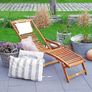 Sun lounger Sunbed Wooden Lounger Garden Furniture Hammock Foldable Image 3