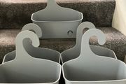 5 New Grey Hanging Bathroom/Shower Tidy Containers