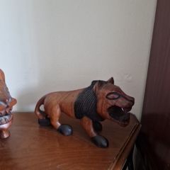 wooden lions