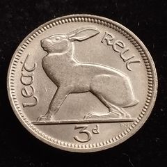 Ireland - 1968 - 3 Pence - Hare - KM.12a - UNC - [261]