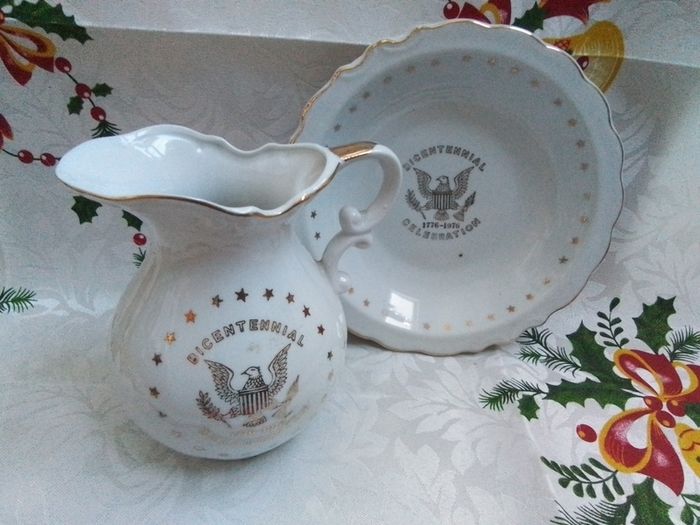 American Bicentennial Celebration Plate & Jug