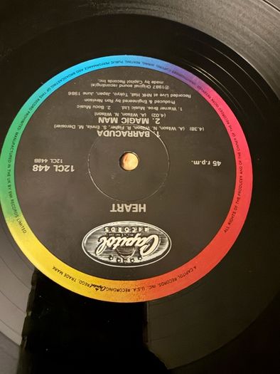 Heart Alone 12inch Vinyl 1987 UK Original Barracuda & Magic Man Live