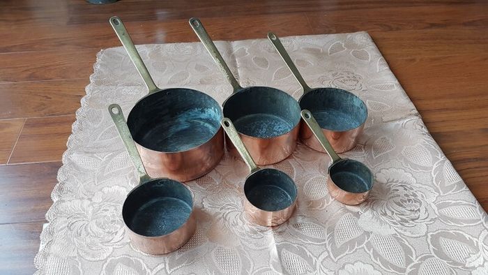 Set of Vintage Copper Pots