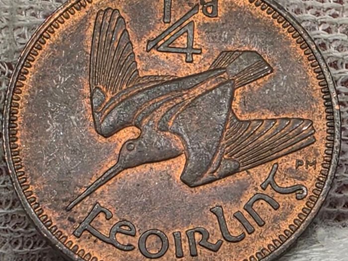 Ireland 1959 1/4d Farthing Coin Very Nice Grade Double Fada Coin