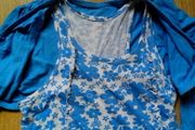 White dress with blue flowers.  Age 8-9