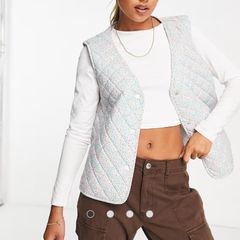 quilted floral gilet