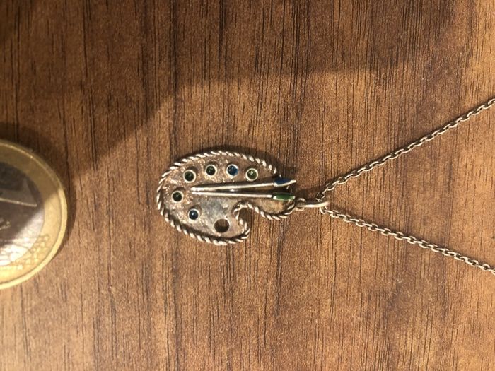 Vintage artist palette necklace