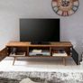 Solid Wood TV Cabinet 140 cm  Media Console with Open Shelf for Living Room Image 4