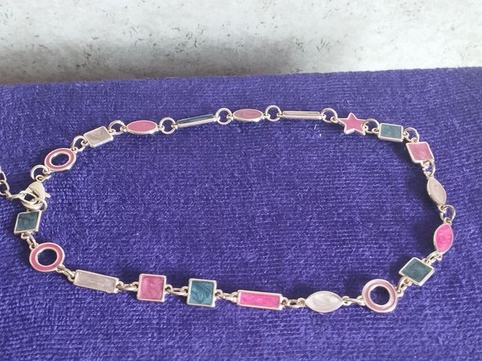 Beautiful necklace with multi-colored enamel.