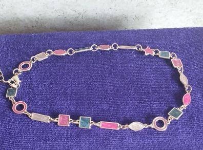 Beautiful necklace with multi-colored enamel.
