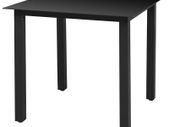 Garden Table Black 80x80x74 cm Aluminium and Glass