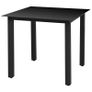 Garden Table Black 80x80x74 cm Aluminium and Glass Image 2
