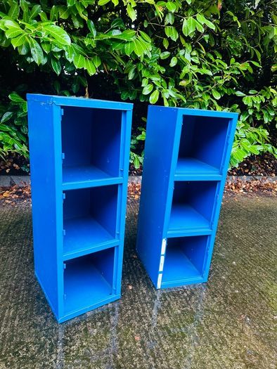 2 Small Steel Shelving Units Sold As A Pair