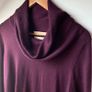 Ellen Tracy Burgundy 100% Merino Wool Draped Cowl Neck Sweater XL Image 5