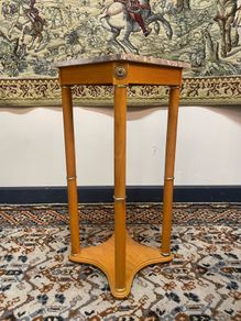 Vintage Marble Top Plant Stand or Side Table