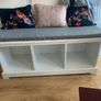 Padded hallway bench with underseat shoe storage Image 2