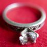 Vintage Sterling Silver 925 Statement Solitaire Ring with Round Faceted White Topaz size P  - 3,51g Image 3