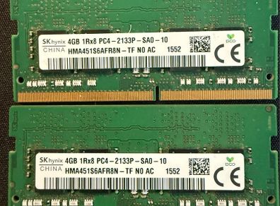 8GB SK Hynix Laptop Memory Sticks (2x 4GB) HMA451S6AFR8N