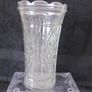 Vintage Heavy Art Deco Presssed Glass Vase Image 3