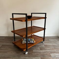 Vintage Retro Mid Century Three Tier Teak Shelving