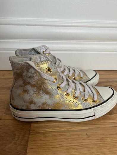 Gold Suede Converse Boots