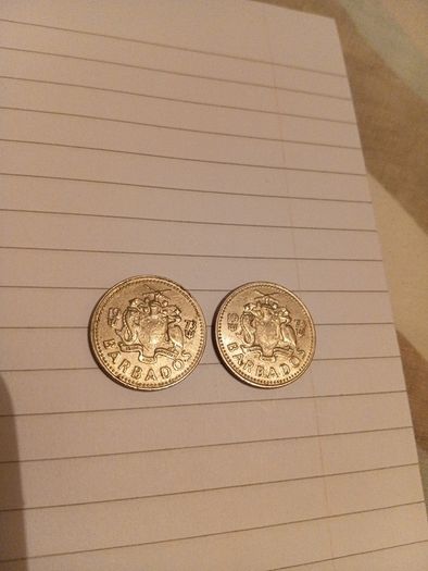 2 x Barbados 1973 25 cents
