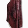 Ladies Red & Black Animal Print & Sequin Bat Wing Stylish Cotton Top Uk 18 Image 3