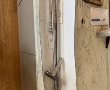 Towel rail and toilet roll holder