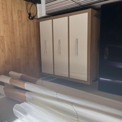 As new 3 shelves cabinet brown & white