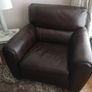 3 seater leather sofa and armchair. Image 4