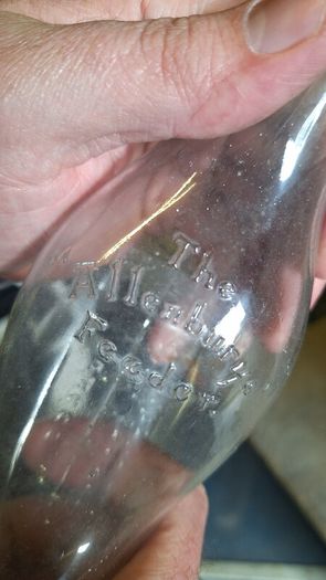 Vintage Allenburys Feeder antique glass baby bottle