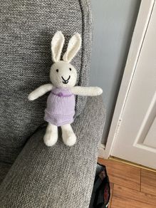 Hand knit rabbit