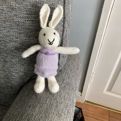 Hand knit rabbit