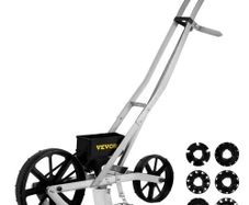 Garden Seeder, Metal Precision Garden Push Seeder With 6 Seed Plates, Walk-Behind Row Crop Planter, Manual Garden Lawn Spreader for Sowing Seeds, Backyard Agriculture for Various Seeds