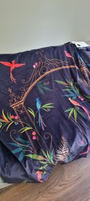 Navy coloured bird pattern curtains (eyelets)